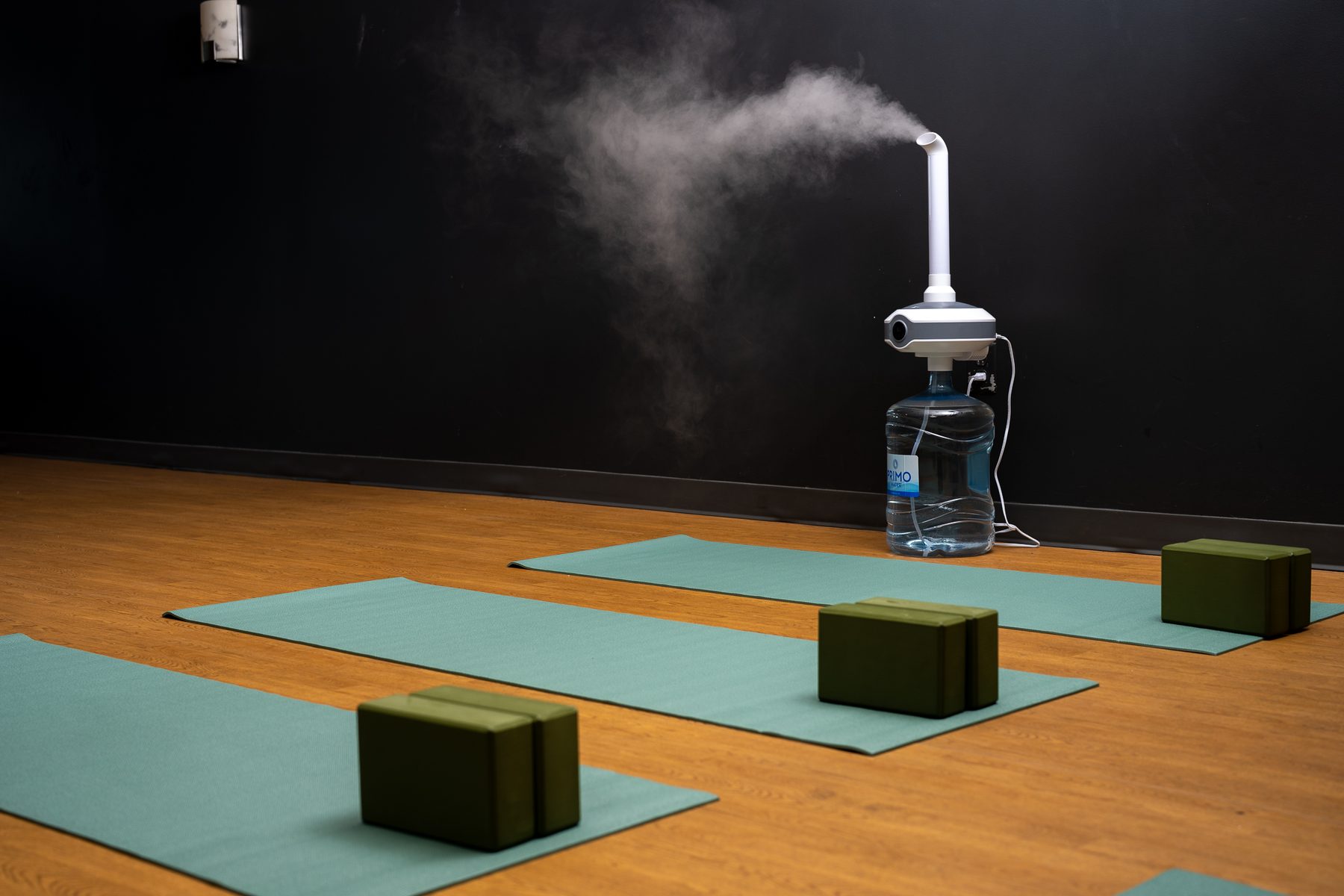 Humidifier misting the hot room